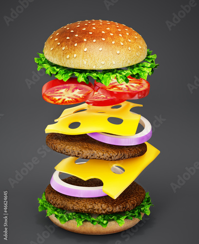 Board z aluminiowym obramowaniem Hamburger