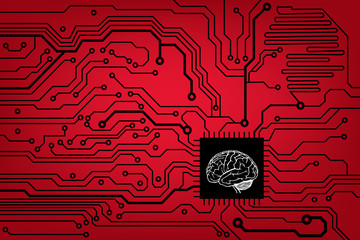 Leinwandbilder - brain circuit background