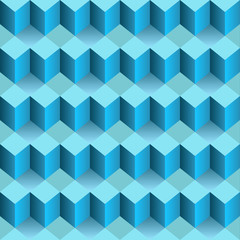 Wall Mural - geometric dimensional blue lighted motive pattern