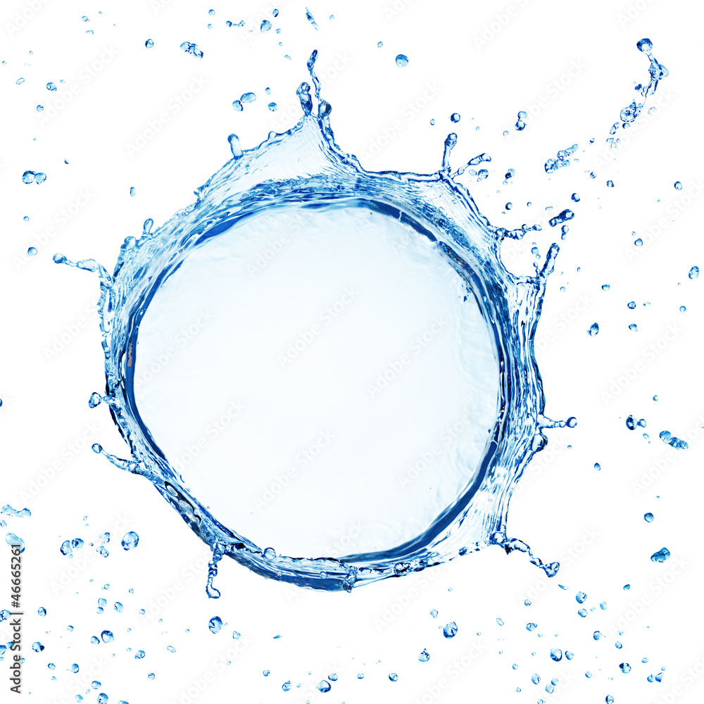 water splash with ripple from top view isolated on white Stock Photo ...