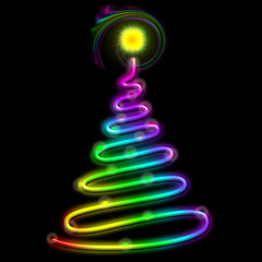 Christmas Tree Psychedelic Neon Light-Albero Natale Psichedelico
