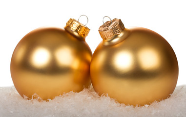 Wall Mural - golden christmas balls