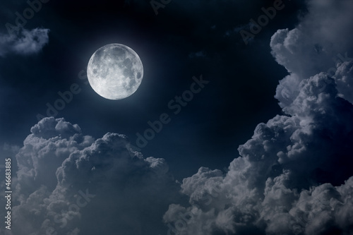 Tapeta ścienna Nocne niebo z księżycem