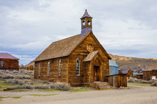 Rustic Church Building In Bodie Town (ghost Town), California