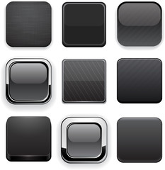 Wall Mural - black high-detailed modern web buttons.