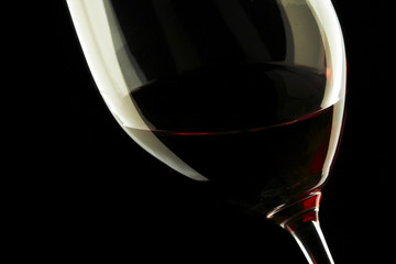 Red Wine Glass silhouette Black Background