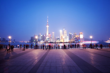 Sticker - Shanghai Bund night scene