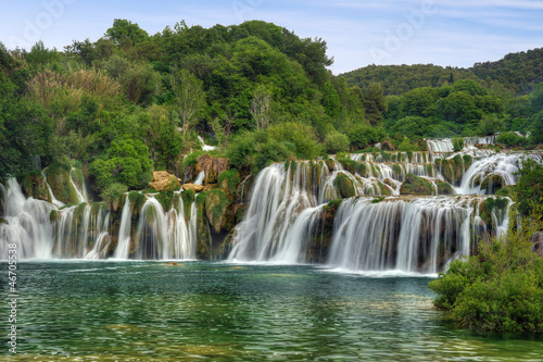 Plakat na papierze fotorealistycznym Wodospady krka, park narodowy krka, roski slap, chorwacja