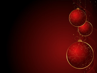 Wall Mural - vector Christmas / New Year card with red baubles