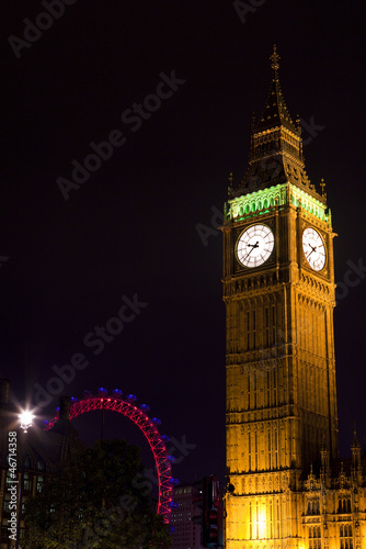 Naklejka samoprzylepna Big Ben i londyńskie oko