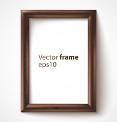 Wooden rectangular 3d photo frame with shadow