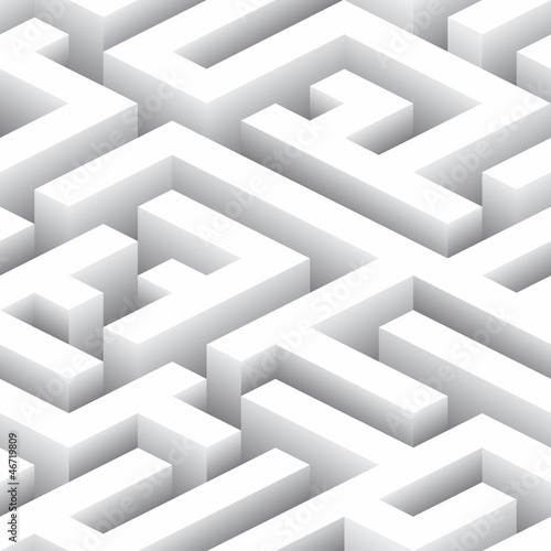 Obraz w ramie Seamless labyrinth pattern
