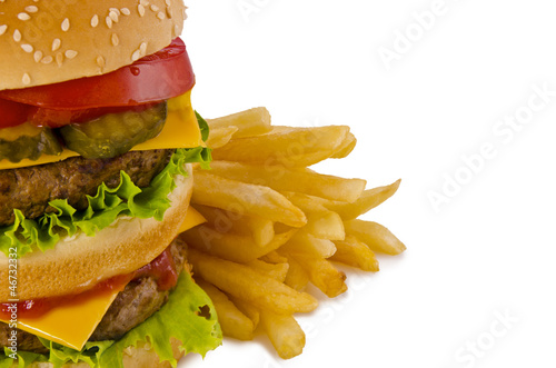 Board z aluminiowym obramowaniem Burger i frytki