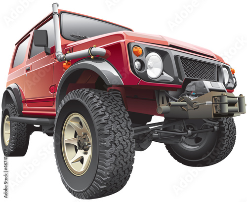 Naklejka dekoracyjna red rally jeep