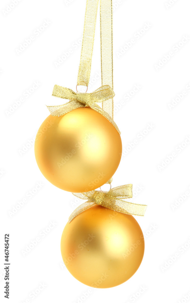 beautiful christmas balls, isolated on white