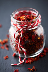 Sticker - Dried chili flakes in a jar