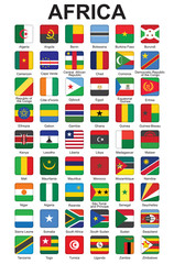 Wall Mural - set of push buttons with african countries flags