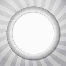 Abstract Background Of Grey Round Frame With Sun Rays.