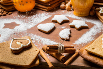 Close-up for the ingredients of Christmas cookies