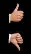 hands showing thumb up and thumb down