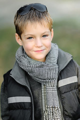 portrait of little boy outdoors in autumn