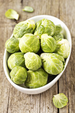 Brussels Sprouts In A White Bowl