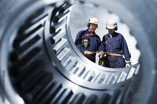 Fotografie, Obraz engineering and machinery, blue toning version