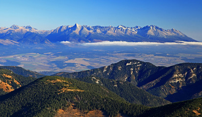 Wall Mural - View from Low Tatras to High Tatras mountains, Slovakia