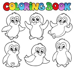 Sticker - Coloring book cute penguins 1