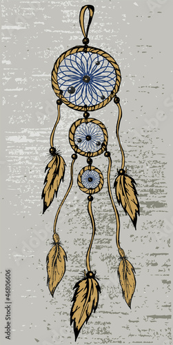 Plakat na papierze fotorealistycznym Dreamcatcher w stylu grunge