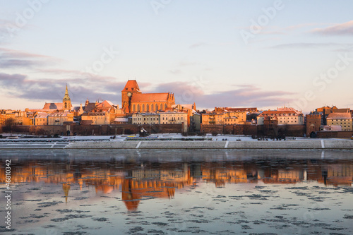 Plakat na papierze fotorealistycznym Zimowa panorama Torunia