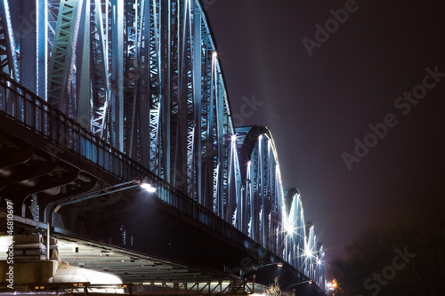 Plakat na papierze fotorealistycznym Iluminacja mostu toruńskiego