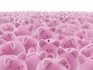 Poster - Large group of pink piggy banks