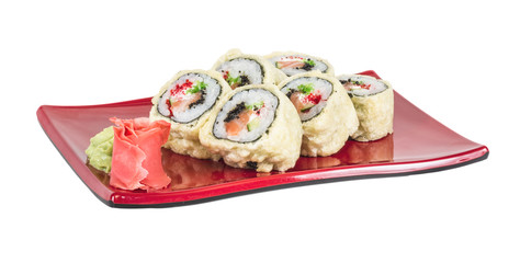 Japanese Cuisine -Tempura Maki Sushi (Deep Fried Roll made of sa