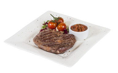 Grilled Beef Steak Isolated On a White Background