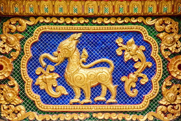 Art in the temple wall