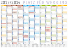 Kalender August 2013 - Juli 2014 Mit Ferien