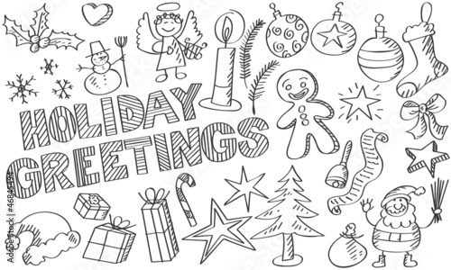 Skizzen Weihnachtssymbole 1 – kaufen Sie diese Vektorgrafik und finden