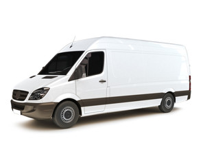 Industrial van on a white background, room for text