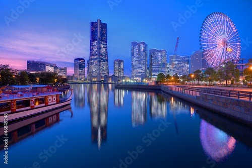 Board z aluminiowym obramowaniem Panoramę Yokohama