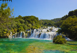 Fototapeta Łazienka - Waterfall KRKA in Croatia