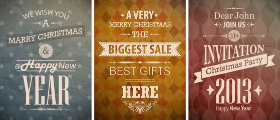 Canvas Print - Christmas vintage set