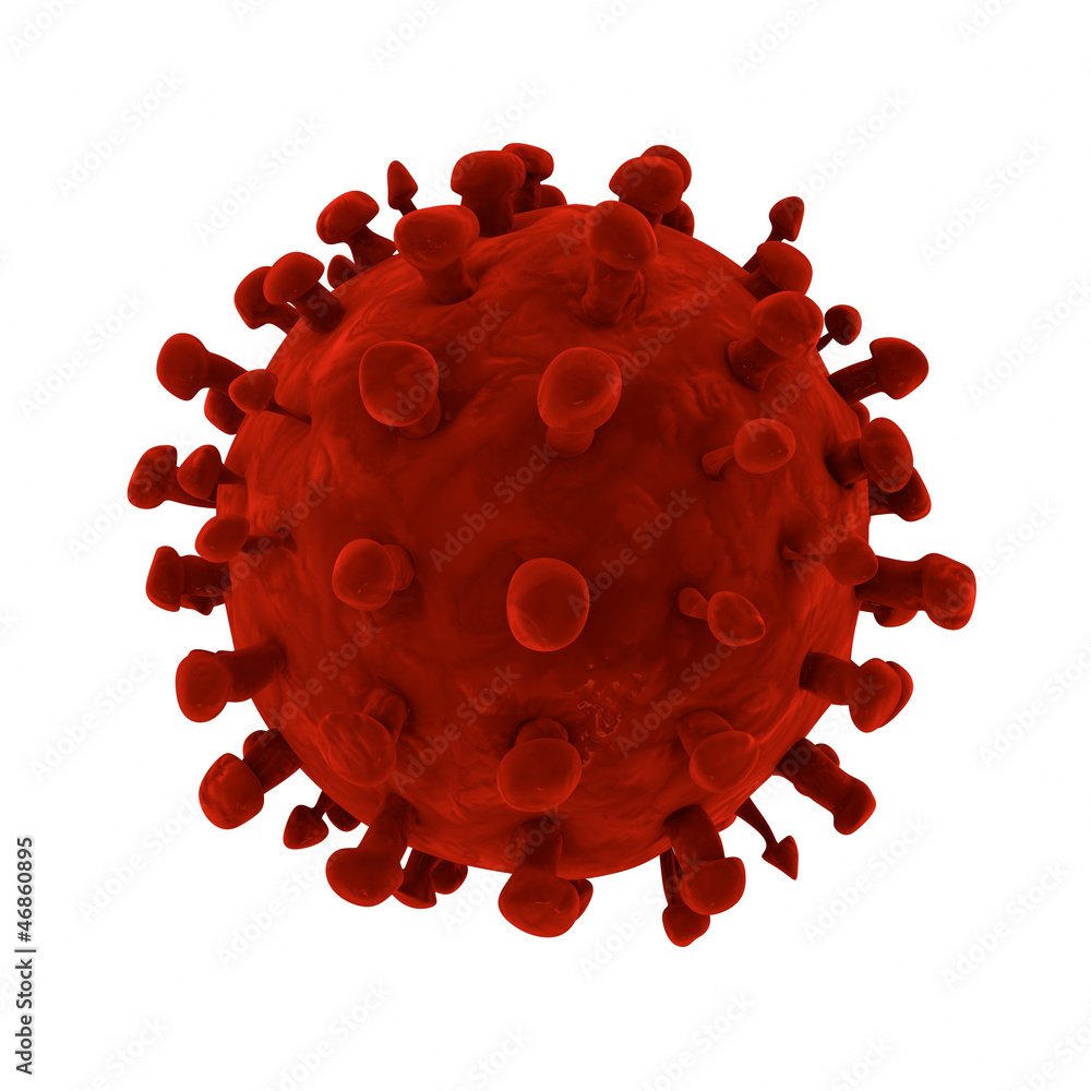 HIV Virus 3D rendering - obrazy, fototapety, plakaty 