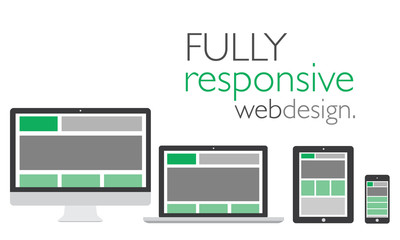 Aufkleber - Fully responsive web design in electronic icon devices vector