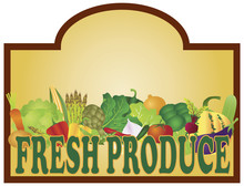 Fresh Produce Signage Illustration