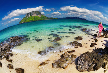 Poster - Tropical beach, fisheye shot