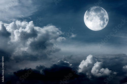 Tapeta ścienna Nocne niebo z księżycem