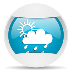 Poster - weather round blue web icon on white background