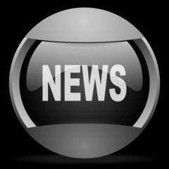 Aufkleber - news round gray web icon on black background