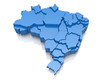 Three-dimensional map of Brazil